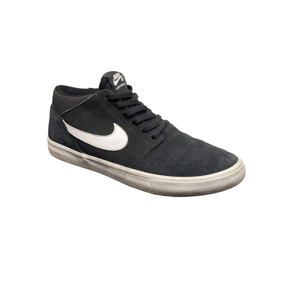 Nike Mens Portmore Mid 923198-011 Black Suede Running Shoes Sneakers Size 9.5